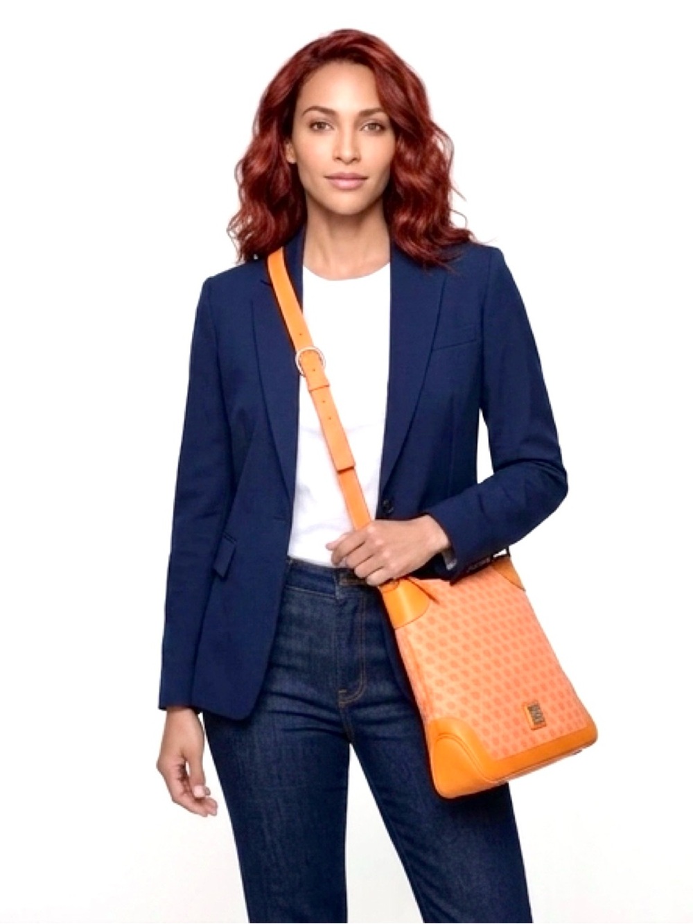 Dooney & Bourke Orange Monogram Large Shoulder Bag Y2K Vintage